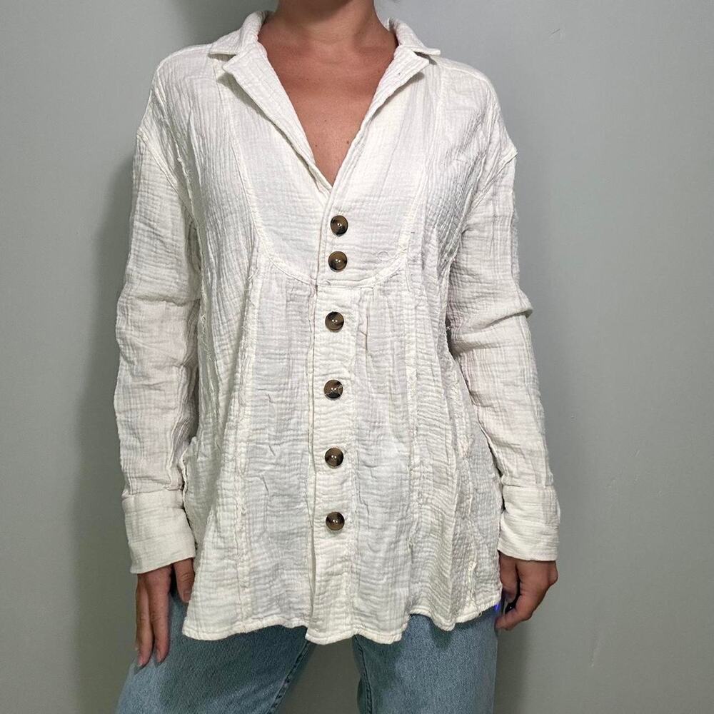 Free People Babydoll Button Up Shirt